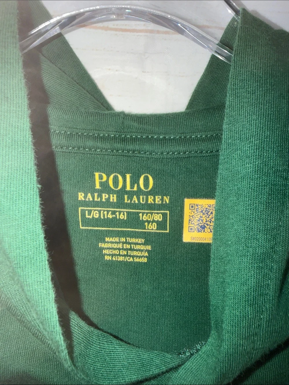 Polo Ralph Lauren Green Polo Bear Hooded Tee Size Large